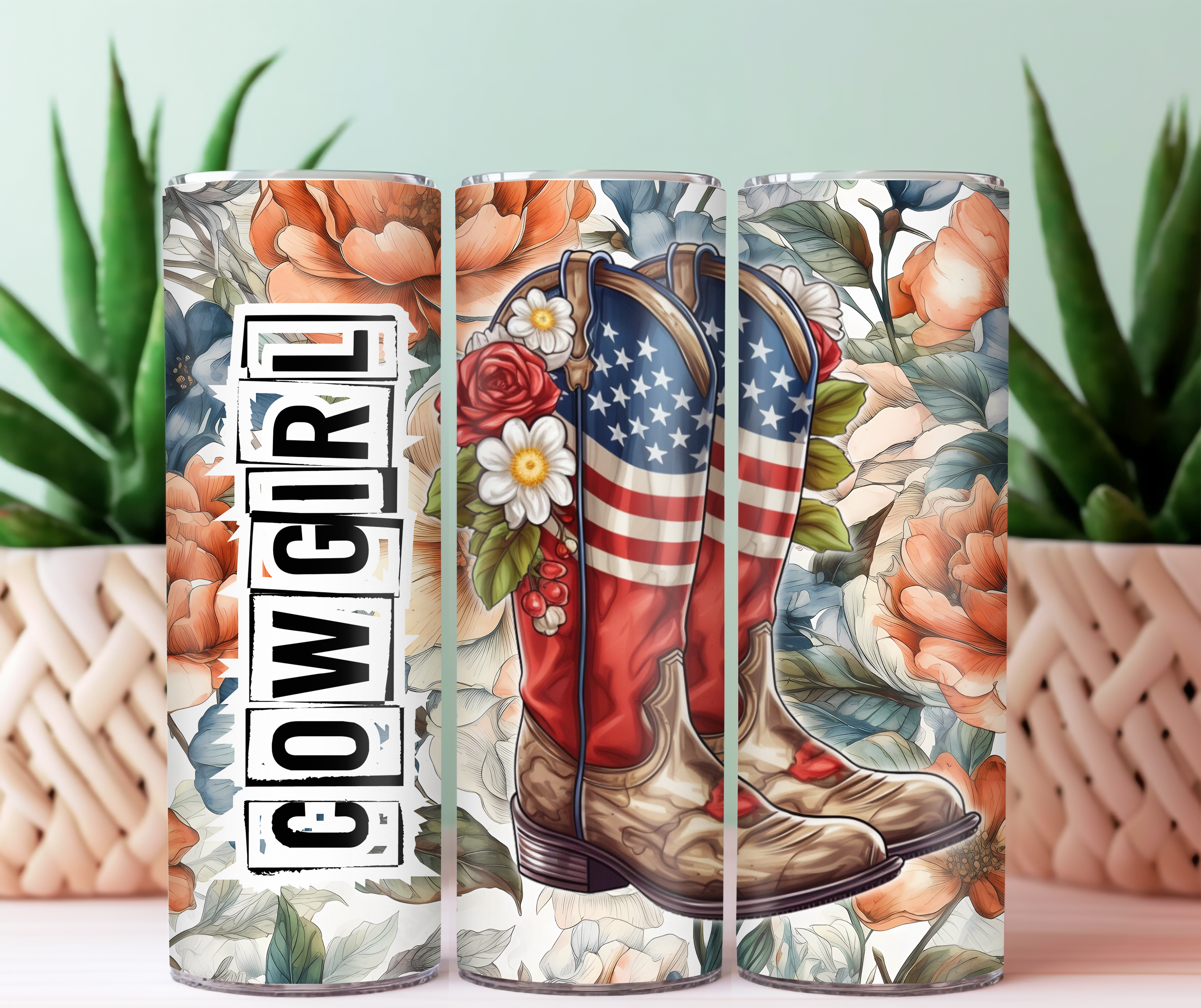 20oz Skinny American Flag Split-V Wrap – Just Stick It 1