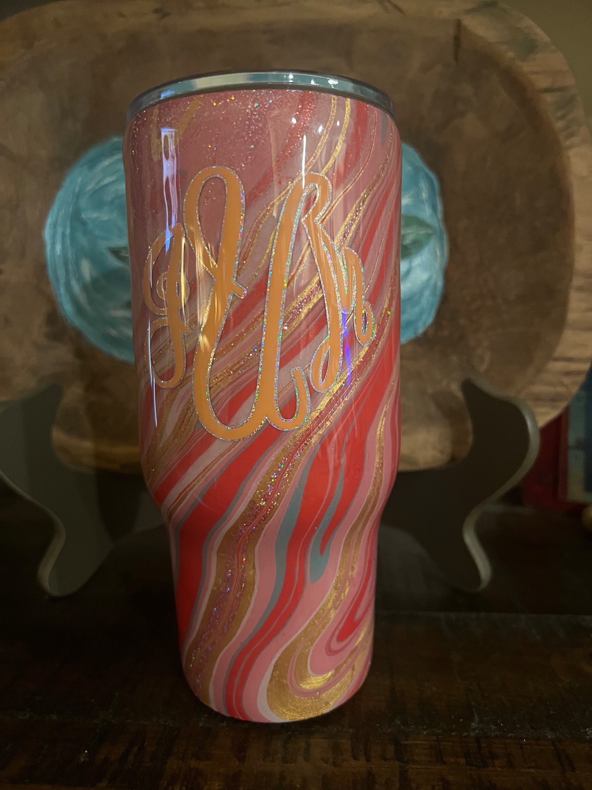 24oz Glitter HydroDip Tumbler (NO HANDLE) Just Stick It 1