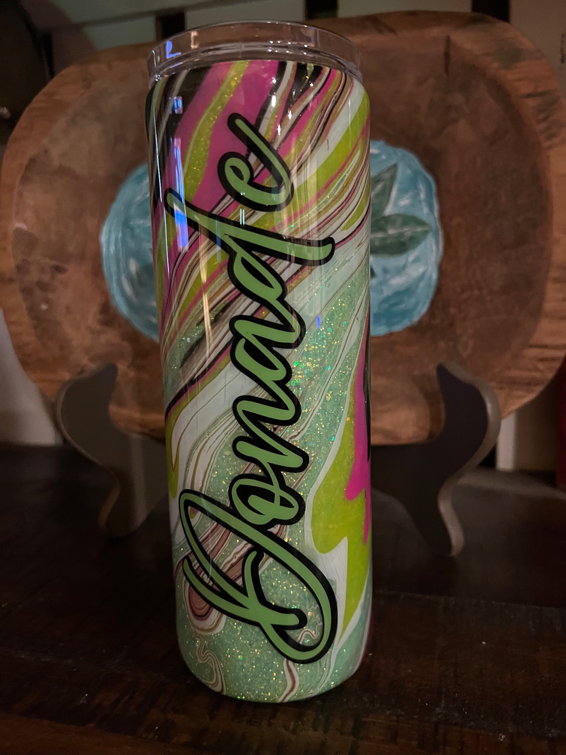 20oz Glitter HydroDip Tumbler Just Stick It 1