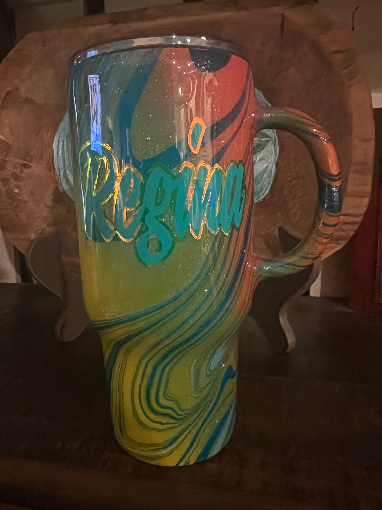 24oz Glitter HydroDip Tumbler w/handle Just Stick It 1