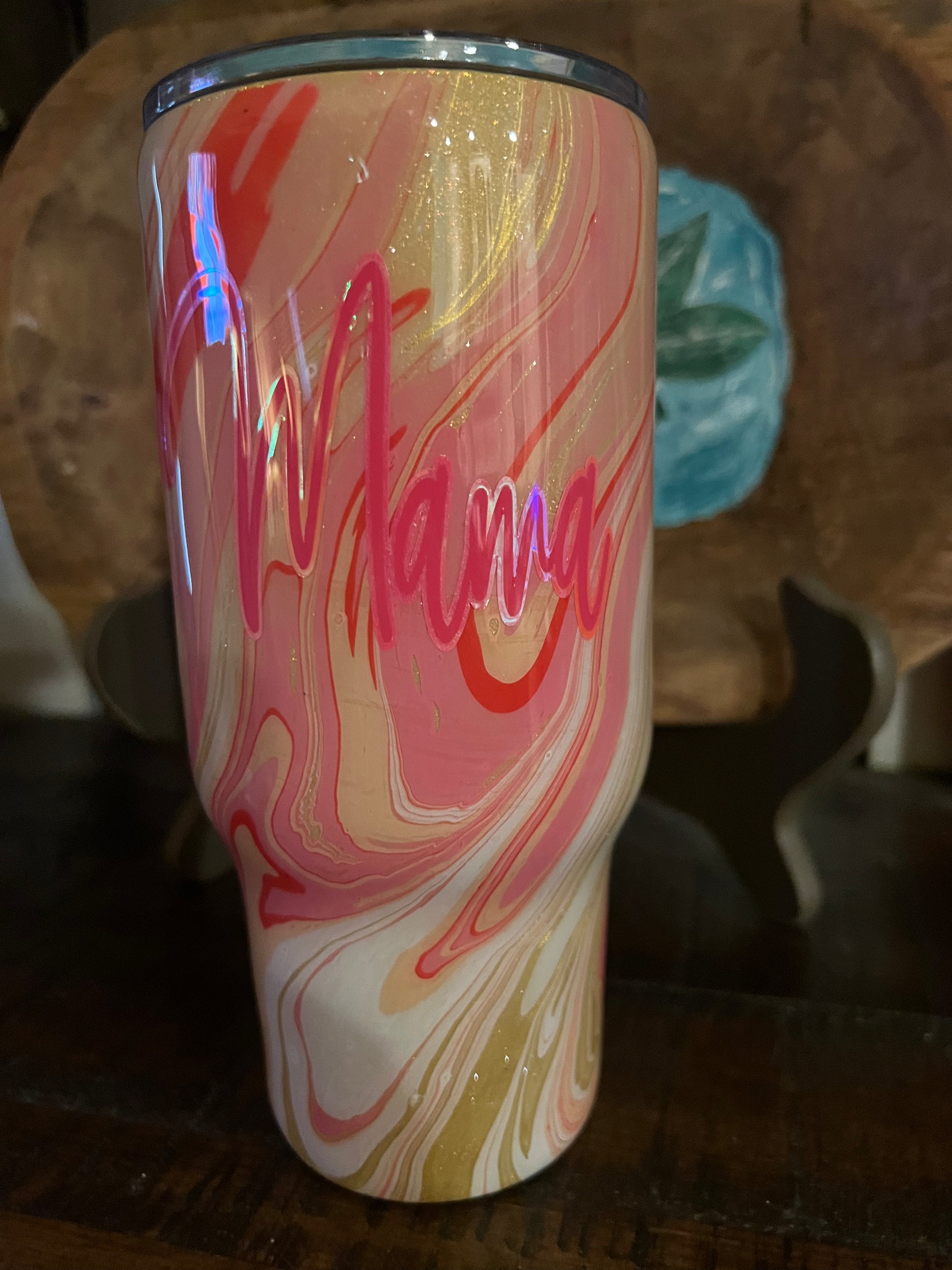 24oz Glitter HydroDip Tumbler (NO HANDLE) Just Stick It 1