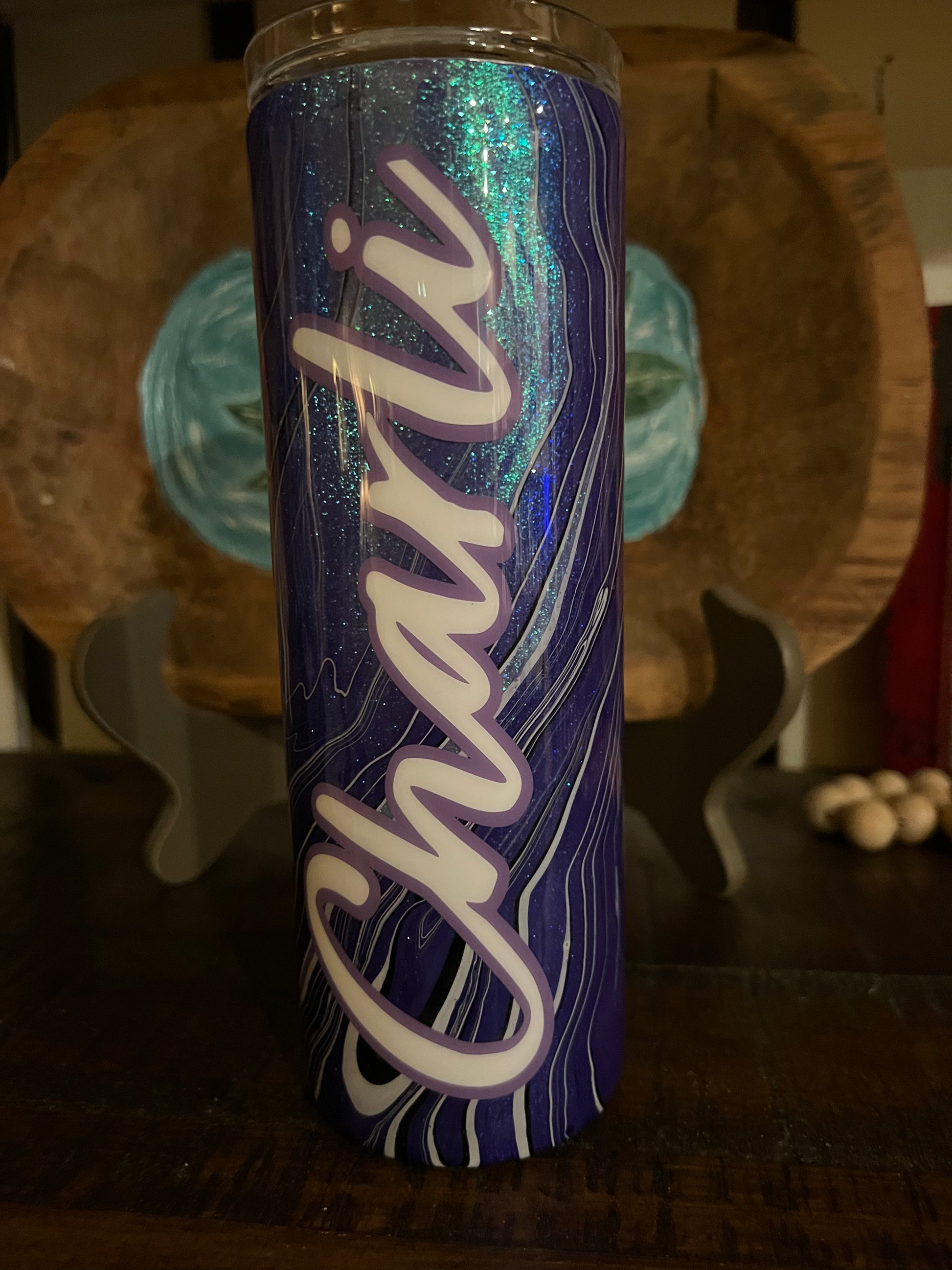 20oz Glitter HydroDip Tumbler Just Stick It 1