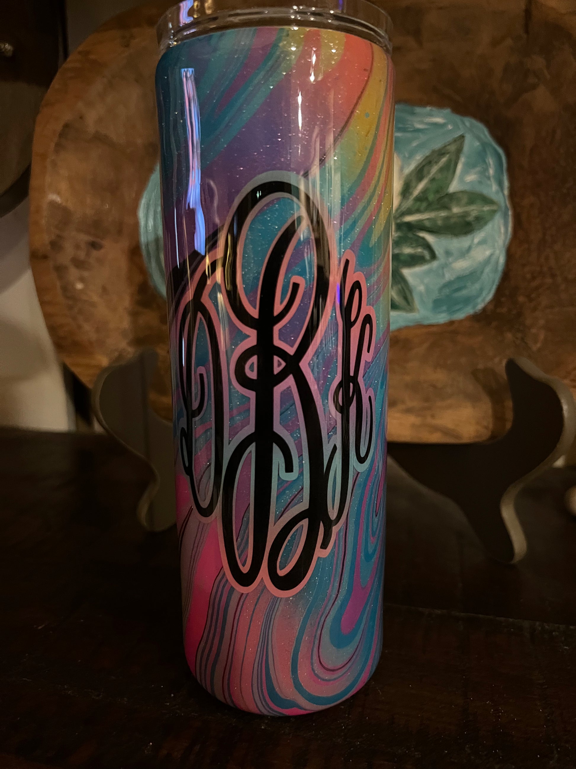 20oz Glitter HydroDip Tumbler Just Stick It 1