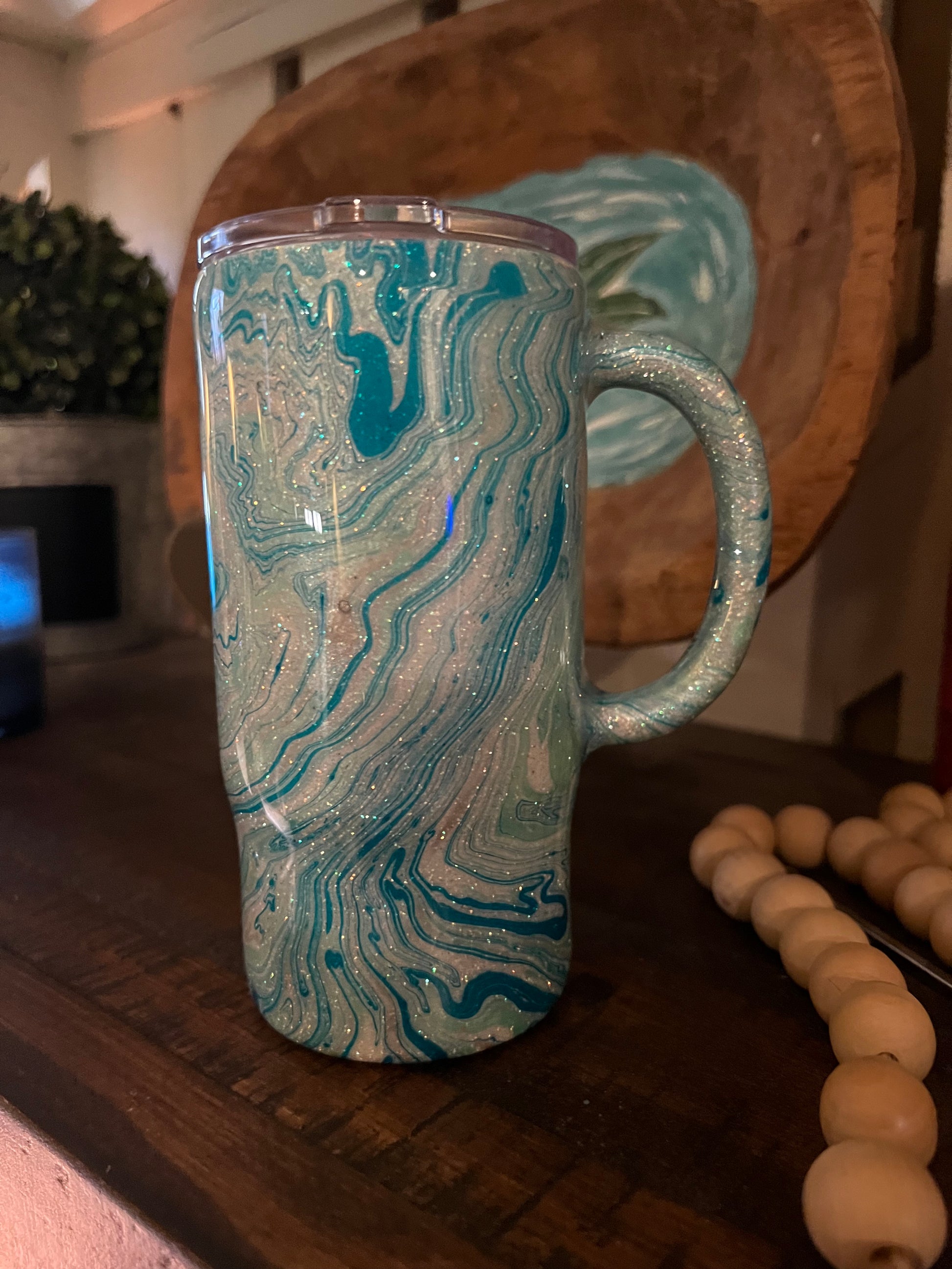 16oz SM Glitter HydroDip Tumbler w/handle Just Stick It 1