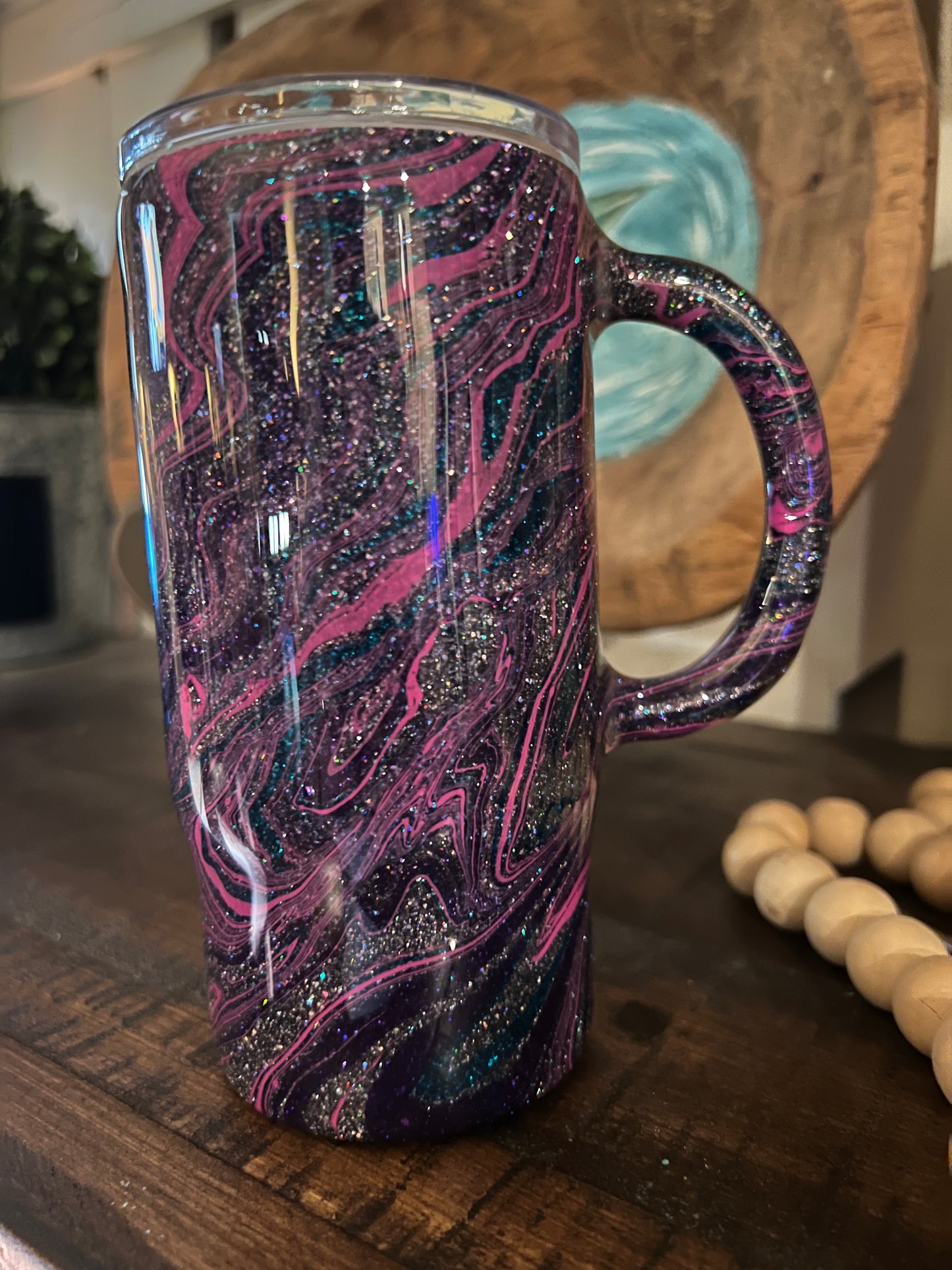 16oz SM Glitter HydroDip Tumbler w/handle Just Stick It 1